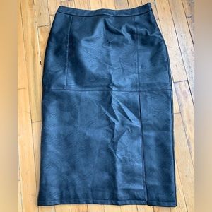 Black Faux Leather Pencil Skirt